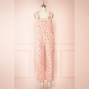 Floral Pink Denim Overalls (Boutique 1861) (NWT)